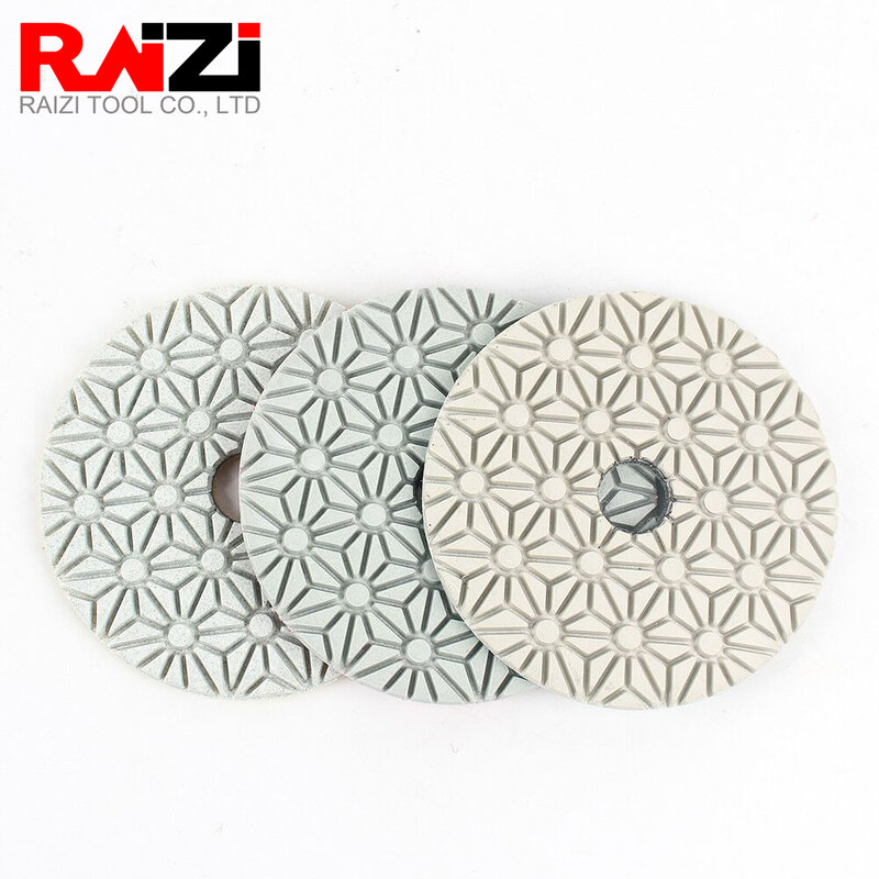 RAIZI 4 بوصة/100 مللي متر الماس الرطب تلميع الوسادة ل الجرانيت ملموسة الرخام حجر 3 خطوة تلميع منصات جلخ أداة
