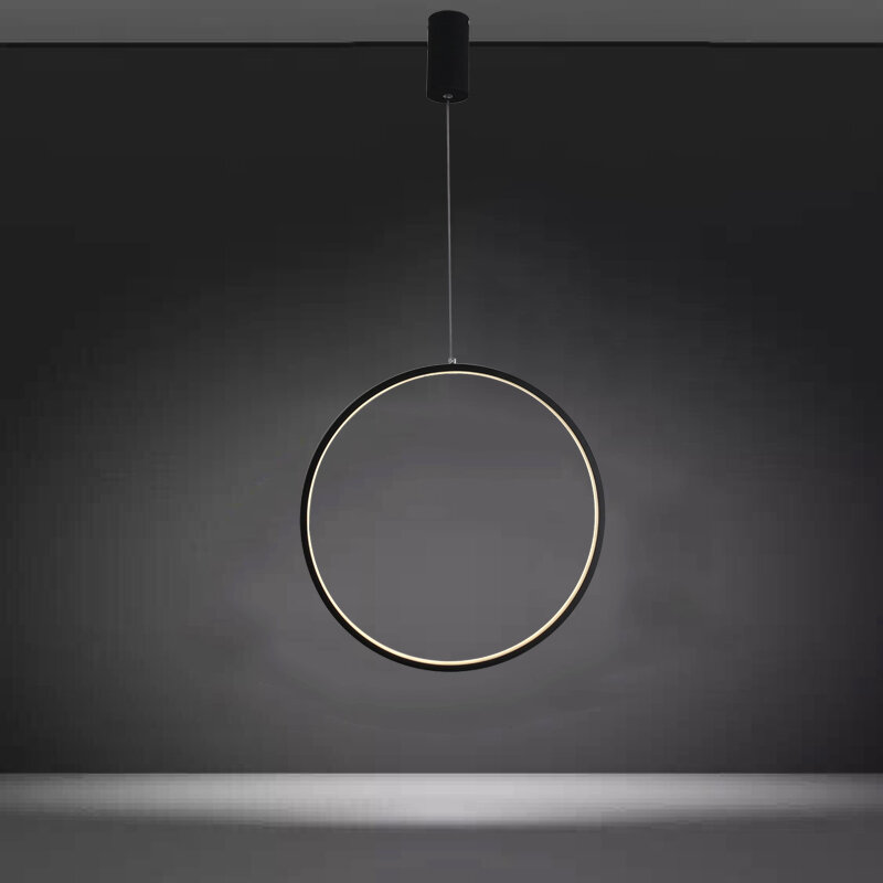 الحديثة معلقة دائرة مستديرة قلادة ضوء الإبداعية عمودي حلقة قلادة مصباح لغرفة الطعام مكتب بسيط الإضاءة لاعبا اساسيا
