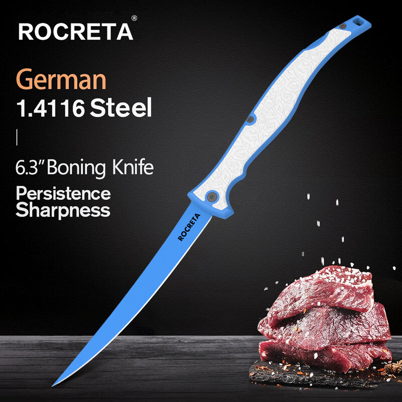 ROCRETA-سكين طعم الصيد الاحترافي ، شفرة الفولاذ المقاوم للصدأ ، طلاء مقاوم للتآكل ، سكين