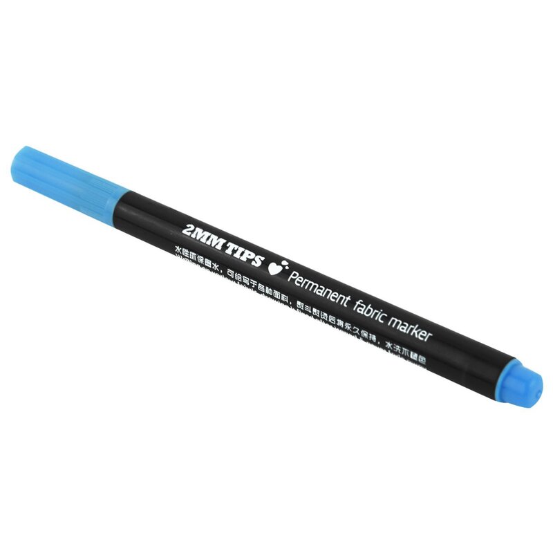 2 × النسيج ماركر أقلام الألوان الدائمة DIY بها بنفسك النسيج الملابس تي شيرت الأحذية ، الأسود والأزرق