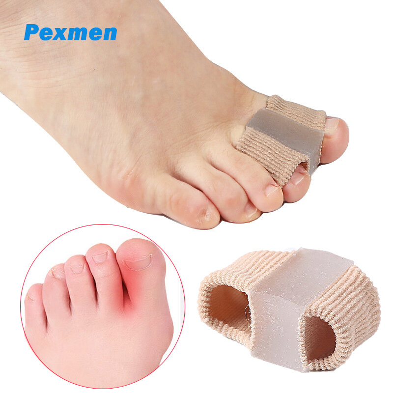 Pexmen 1/2 قطعة تو فاصل الفواصل 2 الحلقات النسيج الورم مصحح مع بطانة هلام لتخفيف الآلام الورم وتداخل اصبع القدم