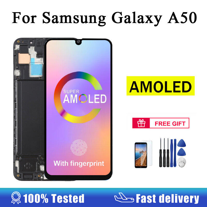 AMOLED عرض لسامسونج غالاكسي A50 A30 LCD عرض تعمل باللمس محول الأرقام الجمعية A505F SM-A505FN/DS A505F/DS A505 الشاشة