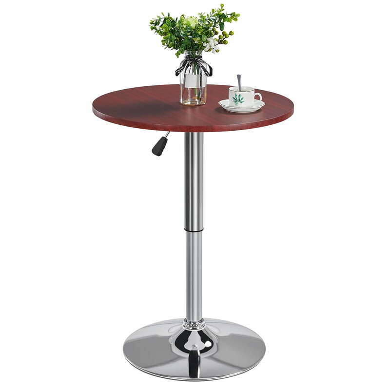 طاولة بار دوارة مستديرة قابلة للتعديل من eashyfashion ، قمة بنية ، مناسبة للحانات الصغيرة والمقاهي