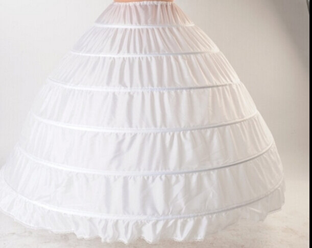 أبيض جديد 6 الأطواق تنورات صخب لباس الكرة فساتين الزفاف تنورة الزفاف اكسسوارات الزفاف Crinolines التنانير