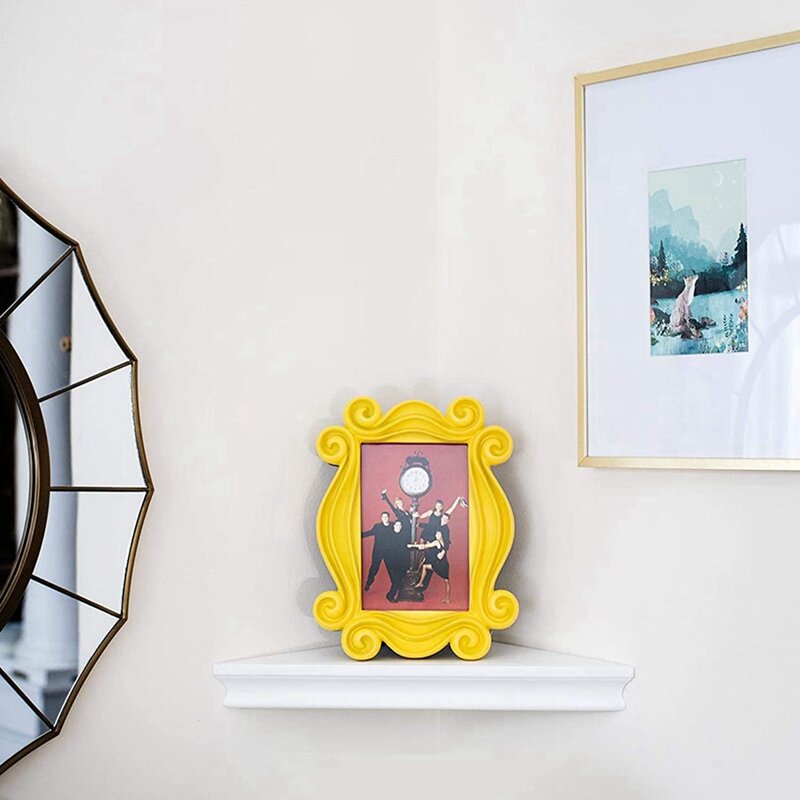 2X اليدوية مونيكا إطار الباب الخشب الأصفر إطارات الصور تحصيل مجموعة ديكور المنزل تأثيري هدية