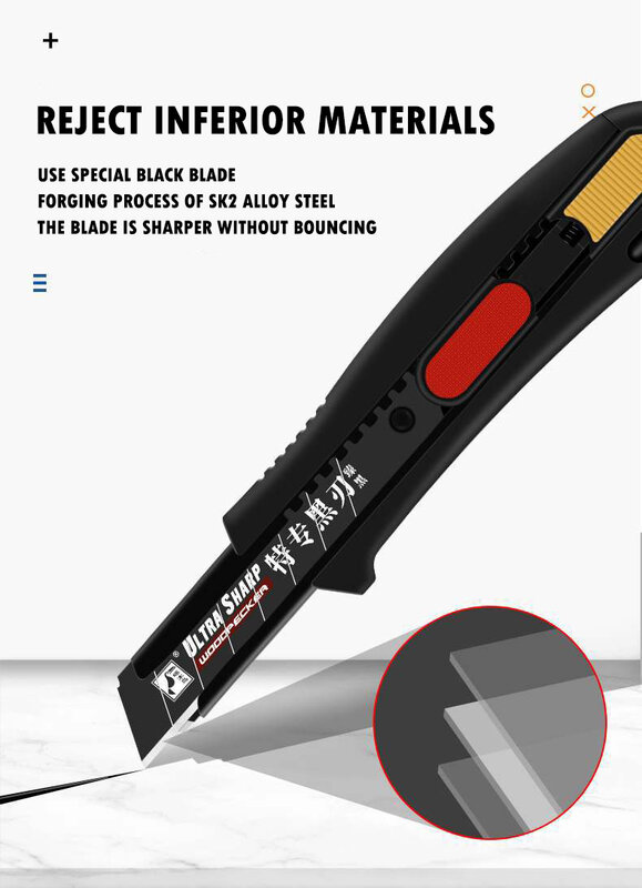 جديد نقار الخشب فائدة سكين Fd-7813 متعددة الوظائف سلامة حامل سكين خلفية قطع خلفية سكين للاستخدام الصناعي