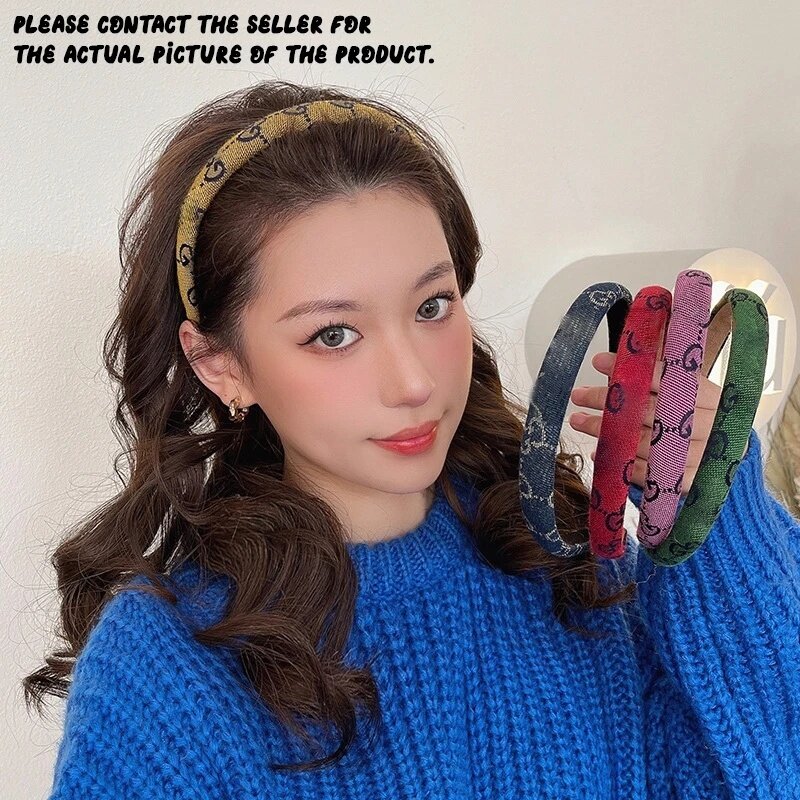 ربطات شعر كورية بأحرف ملونة بسيطة للنساء ، إكسسوارات شعر ، هدايا مجوهرات