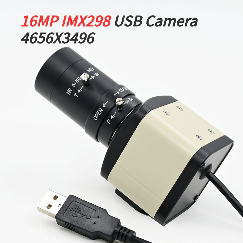 GXIVISION مع كاميرا عالية الدقة ، USB ، شاشة تشغيل ووصلة مجانية ، 5-50 ، سائق من 5 إلى 12 ، 16MP ، imx299 ، 4656X3496