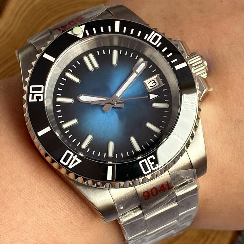 Tandorio-ساعة غوص أوتوماتيكية للرجال ، قرص أزرق ، محار صلب صلب ، اليابان NH35A PT5000 ، 40 = أسود