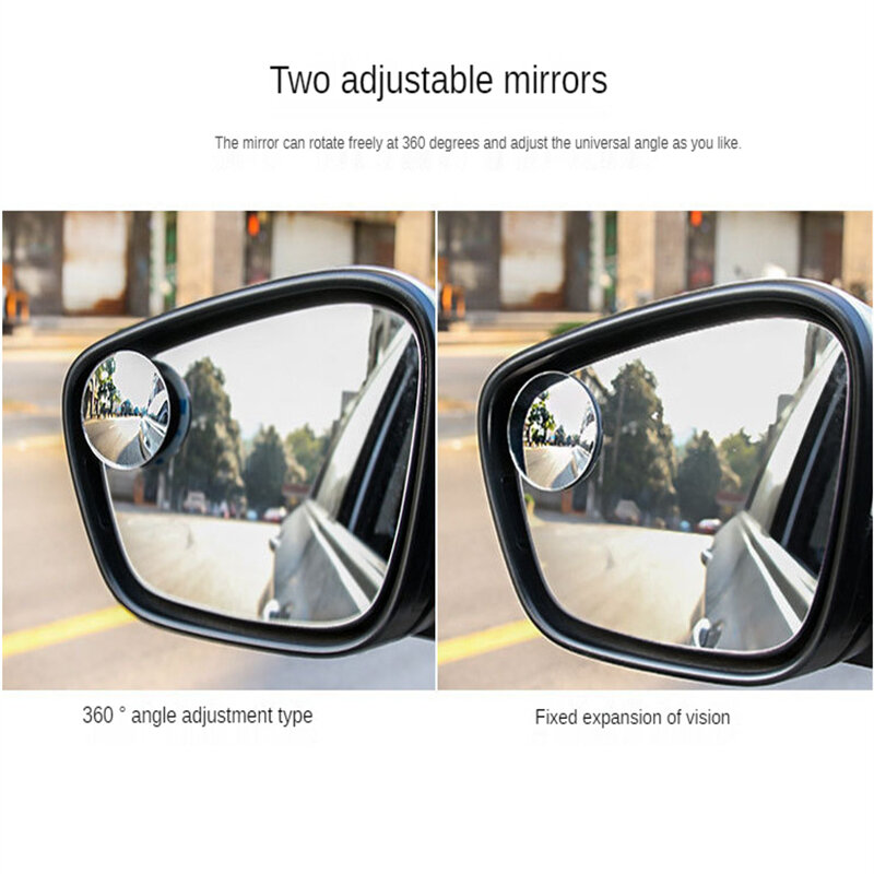 مرآة عمياء 360 درجة عالية الوضوح مرآة قابلة للتعديل لمرآة الرؤية الخلفية للسيارة مرآة زاوية واسعة لوقوف السيارة بدون إطارات