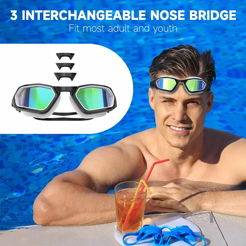 نظارات السباحة المستقطبة الاحترافية من Findway للكبار المقاومة للضباب بدون تسريب 100% معدات حمامات السباحة للشباب للحماية من الأشعة فوق البنفسجية