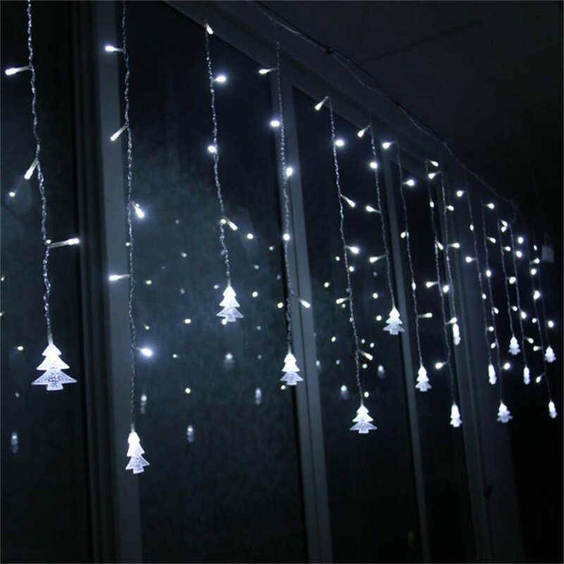 3.5 متر LED الستار أضواء شجرة عيد الميلاد جارلاند LED سلسلة الجنية أضواء لقضاء عطلة حفل زفاف المنزل السنة الجديدة الديكور