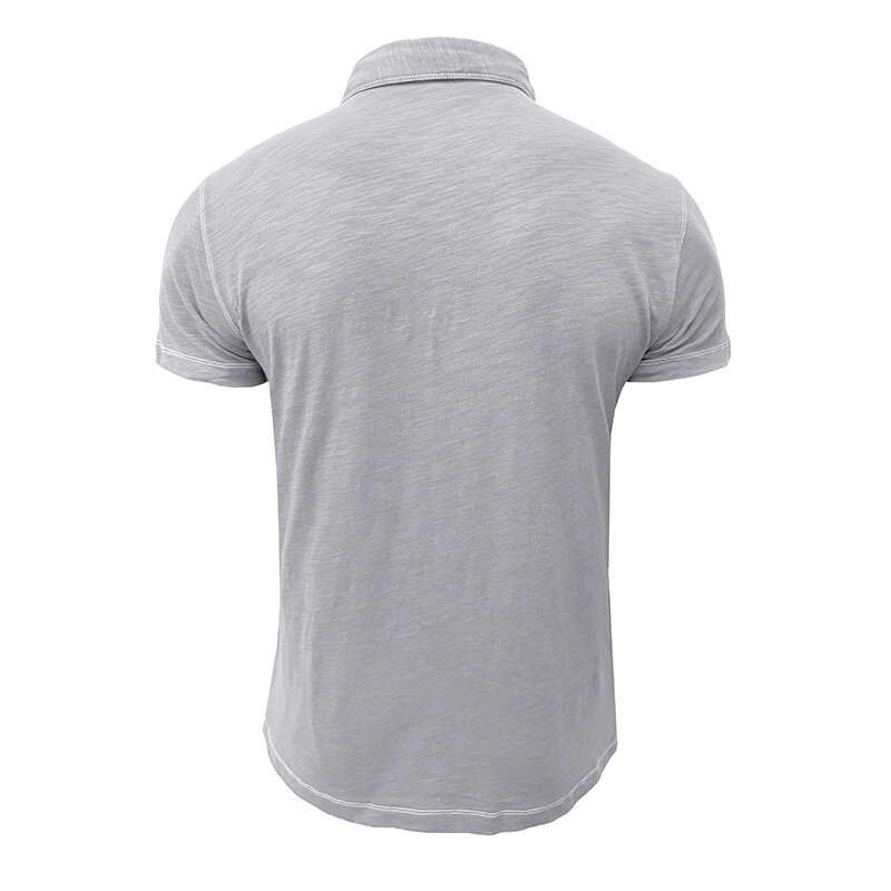 قميص بولو كاجوال قصير للرجال ، تي شيرت بطية صدر ، توب قطن ، مطابقة ألوان ، PolosGD-CT