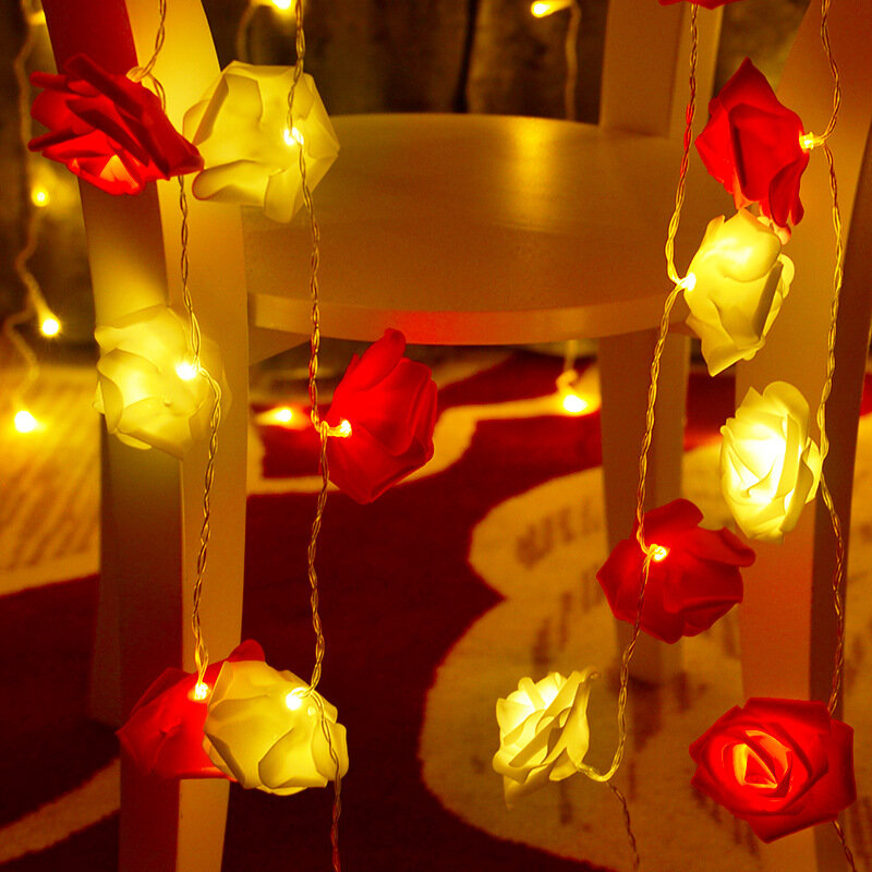 ضوء LED جنية لحفل الزفاف ، أضواء سلسلة الورد ، عيد الحب ، حفلة الحدث ، ديكور إكليل ، ديكور عطلة عيد الميلاد ، 10 المصابيح ، 2 متر