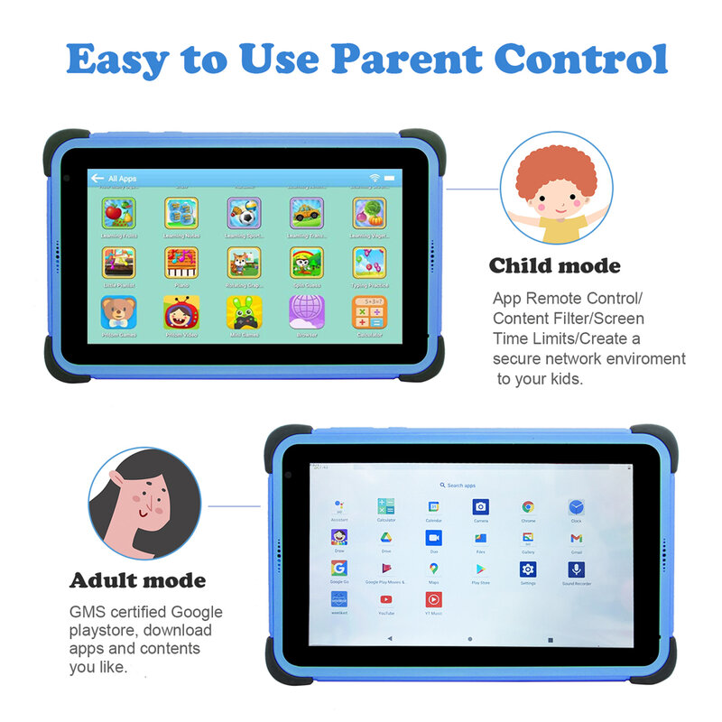 CWOWDEFU جهاز لوحي للأطفال بشاشة مقاس 7 بوصات يعمل بنظام الأندرويد 11 وذاكرة وصول عشوائي 2 جيجابايت وذاكرة قراءة فقط 32 جيجابايت ومعالج رباعي النواة وشاشة WIFI من جوجل بلاي ، أجهزة لوحية للأطفال هدية تعليمية بقدرة 3000