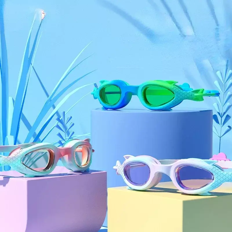 نظارات السباحة للأطفال مقاوم للماء ومكافحة الضباب نظارات التدريب المهني للبنين والبنات معدات نظارات السباحة