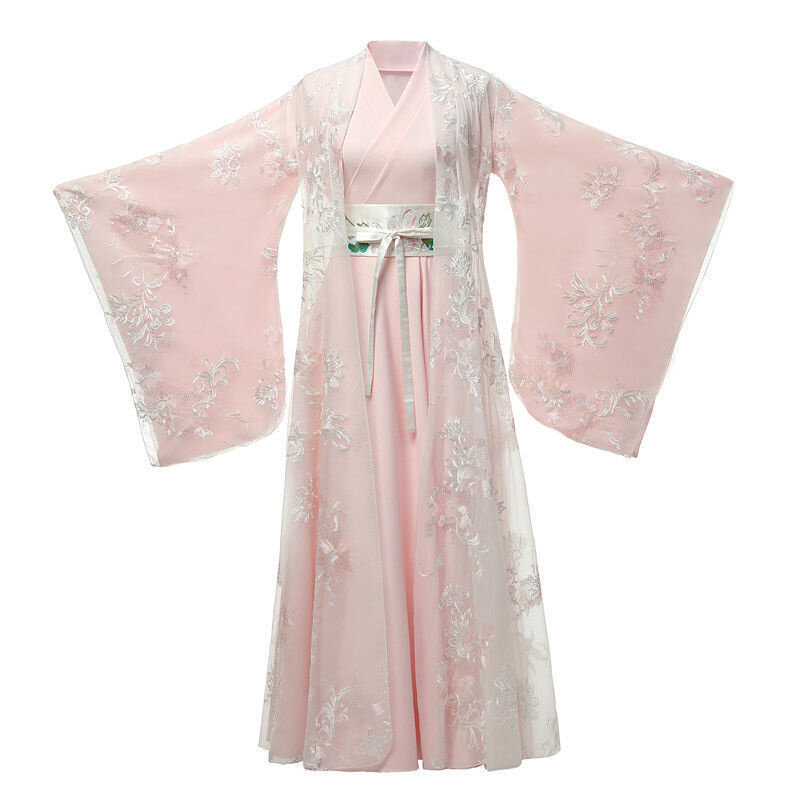 جديد الأصلي Hanfu ربيع الخريف ستة متر قلادة تنورة مجموعة الوردي الجنية Hanfu فستان الرقص التصوير بأكمام النمط القديم