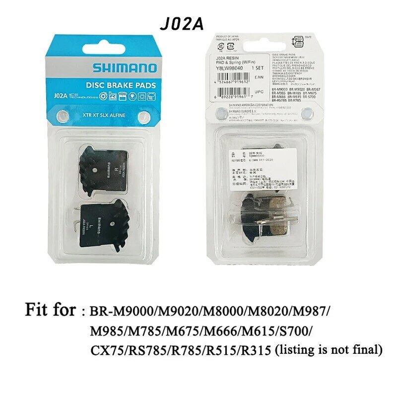 1/2/4 أزواج SHIMANO J02A J04C الدراجة الفرامل الراتنج القرص الفرامل ل M9000 M987 M985 M8000 M785 M675 M666 M615 S700