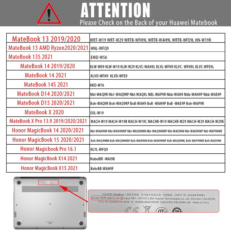حافظة لهاتف هواوي MateBook D14/D15/13/14/Magicbook Pro 16.1/MateBook X 2020/MateBook X Pro 13.9/Honor MagicBook 14/15