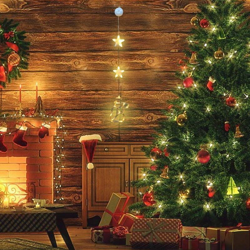 بداية عيد الميلاد أدى أضواء تعليق ، تعمل بالبطارية ، الديكور الداخلي للشوابات والجدران ، النافذة