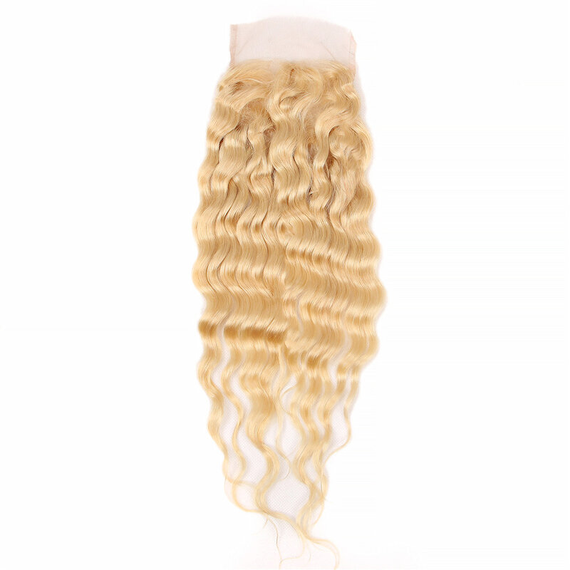 شعر ريمي برازيلي للنساء ، إغلاق موجة مائية ، جزء حر ، دانتيل سويسري شفاف ، كثافة من من من الشعر ، أشقر ، دانتيل 4 × 4