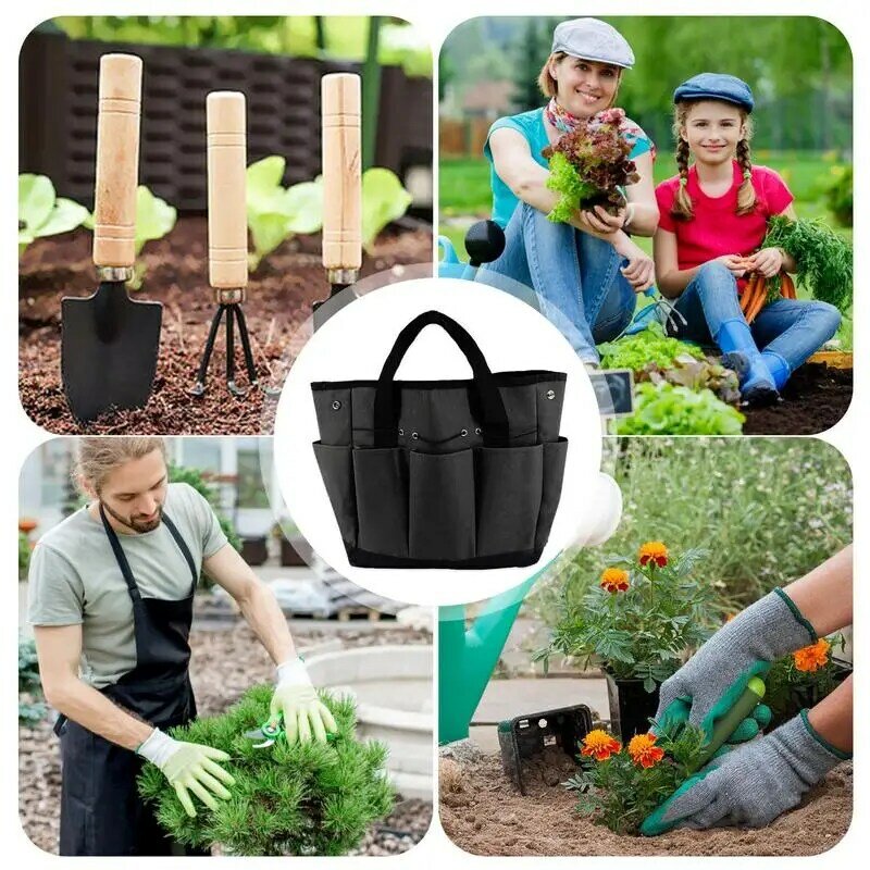 حقيبة أدوات الحديقة المحمولة ، حقيبة حمل متعددة الجيوب ، منظم أدوات مقبض الحديقة ، حقيبة تخزين ، أجزاء معدنية حقائب أدوات الأجهزة ، 8 جيوب