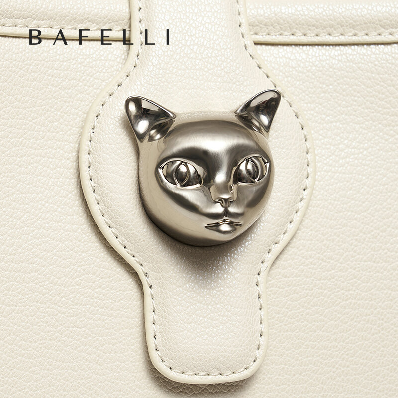 حقيبة كتف نسائية جديدة من BAFELLI موديل 2023 ذات علامة تجارية فاخرة على شكل قطة حقيبة كروس كلاسيكية ذات تصميم عتيق شنط ساعي البريد للجنسين