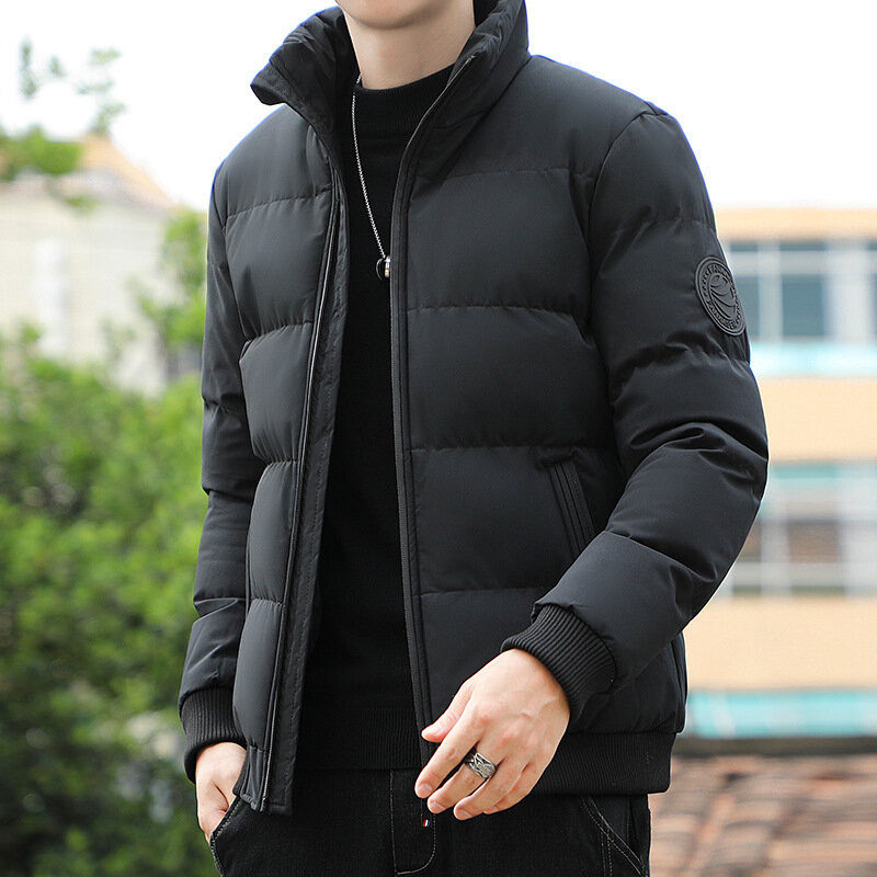 النسخة الكورية للرجال معطف قطني ، معطف سميك ، شباب ، جودة عالية ، خريف وشتاء ، جديد ، الوقوف
