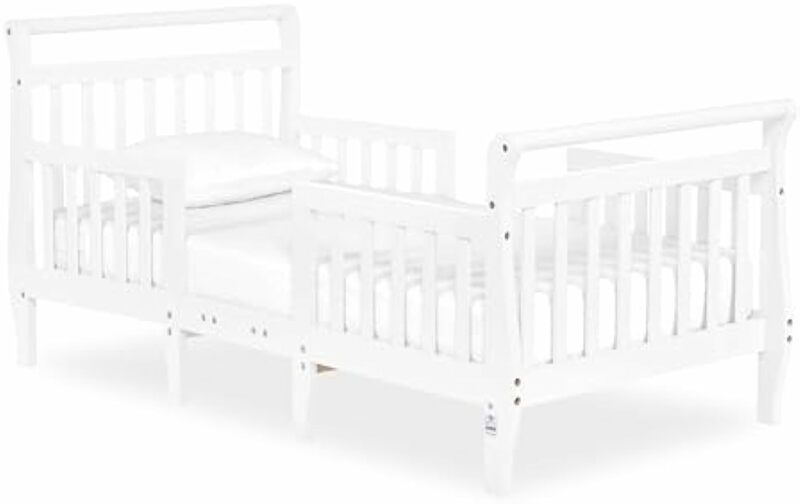 سرير طفل رضيع واحد قابل للتحويل ، أبيض