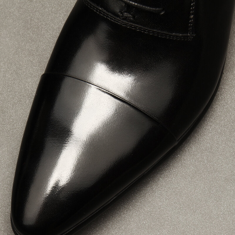 وأشار اصبع القدم فستان أكسفورد أحذية للرجال الزفاف الرسمي أسود براون رجل حذاء مصمم الأعمال جلد طبيعي الرجال الأحذية
