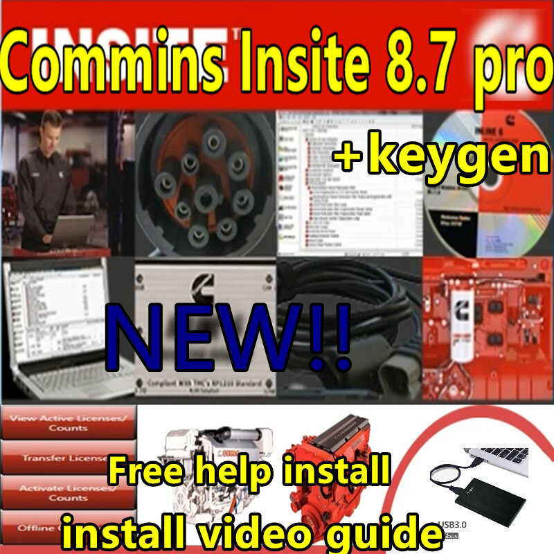 Cummins-Insite Pro برنامج تشخيص المحرك ، رمز خطأ Keygen ، تشخيص المحرك ، متعدد اللغات ، الضبط ، المبيعات الساخنة