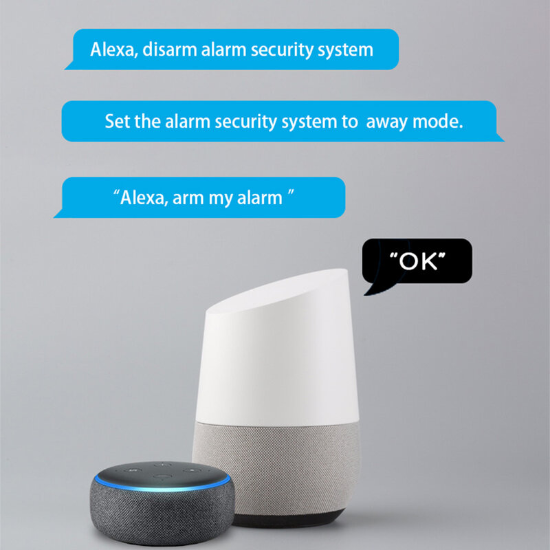 AGSHOME 11 قطعة نظام أمان المنزل اللاسلكي Tuya Smart APP التحكم عن بعد Alexa Google متوافق بدون عقد مستشعر الباب SOS