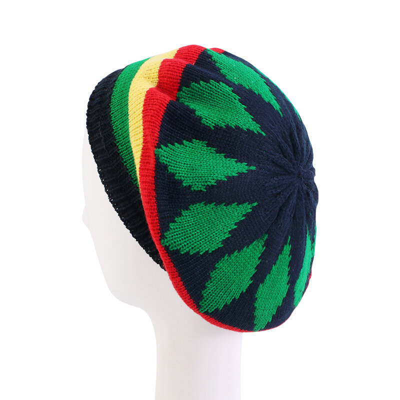 قبعة نسائية جديدة الهيب هوب متعددة الألوان مخططة قبعات بوب مارلي ريغي موضة جديدة من الصوف بألوان قوس قزح قبعة جامايكية بونيه