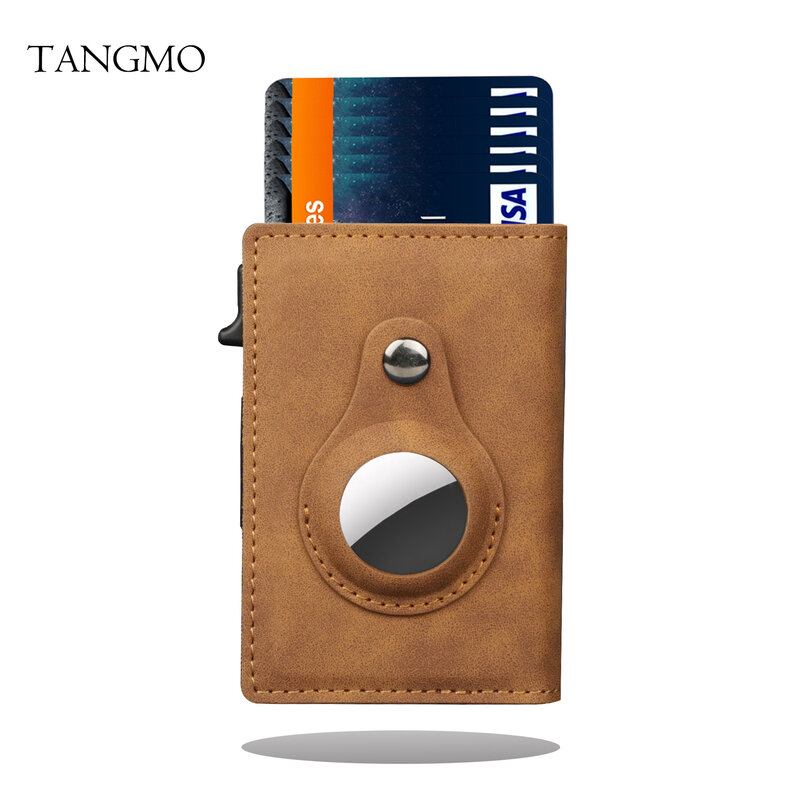 TANGMO الذكية الهواء علامة المحفظة تتفاعل بطاقة الائتمان حامل المال التلقائي المنبثقة محفظة الألومنيوم الصغيرة Airtag حافظة
