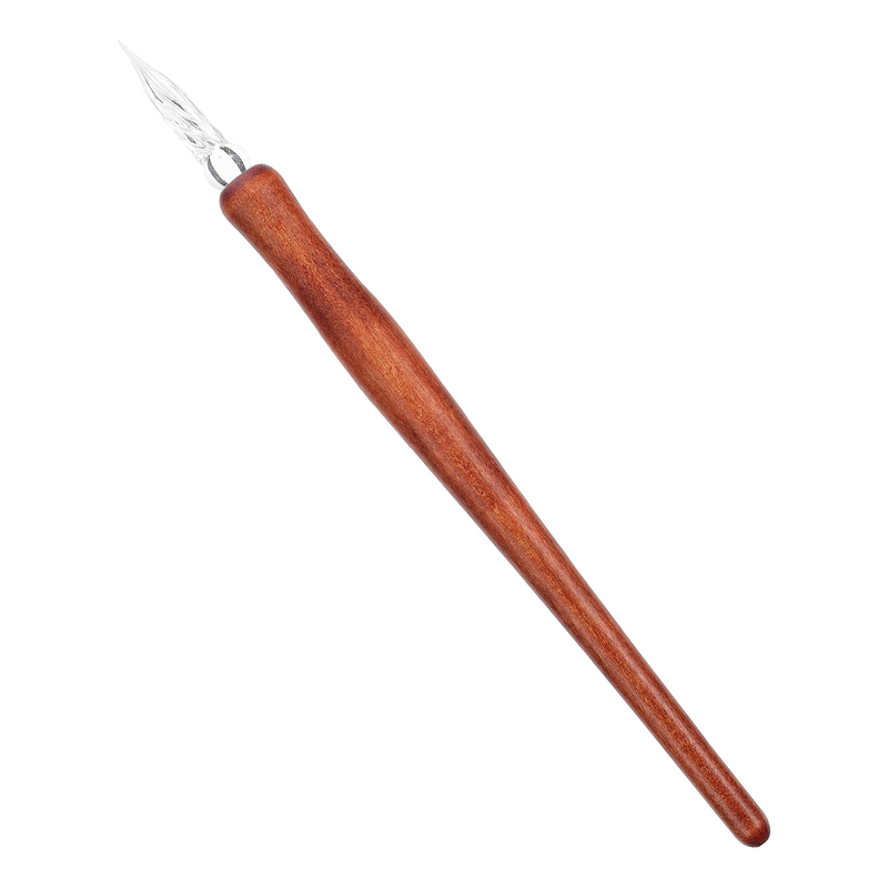 قلم غمس زجاجي بمقبض خشبي ، تصميم ملولب ، أقلام رسم فني ، خط ، قلم تمرين ، حبر تدفق ، مذهل