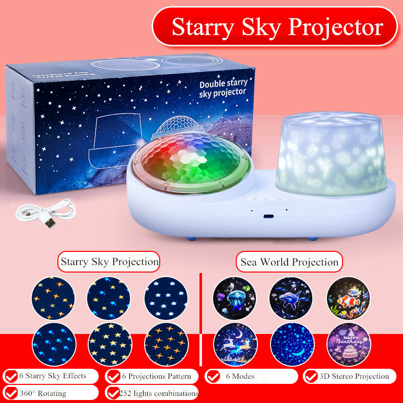 جهاز عرض LED ، ينتج صورة السماء المرصعة بالنجوم والأرض والكون ، وهو مثالي كهدية عيد الميلاد للأطفال.
