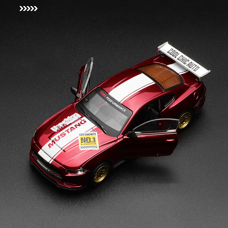 1:42 فورد موستانج GT 2018 نسخة مركبة من خليط سيارات لعبة سيارات نموذج لعبة للأطفال هدايا
