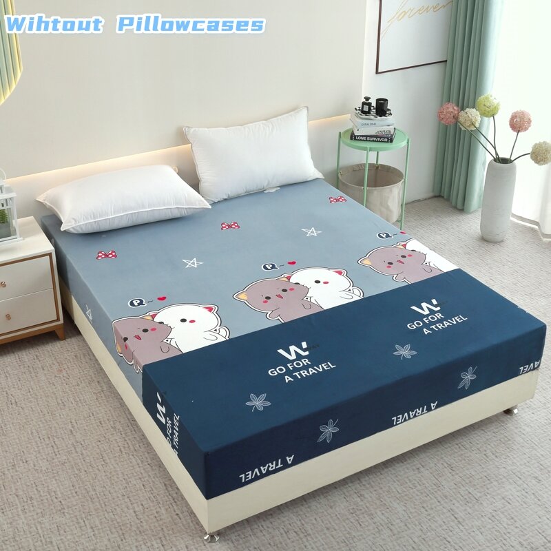 Kuup-البوليستر الكرتون الدب الفراش المجهزة ورقة فقط (لا المخدة) شريط مرن حول غطاء مرتبة سرير ملكي غطاء