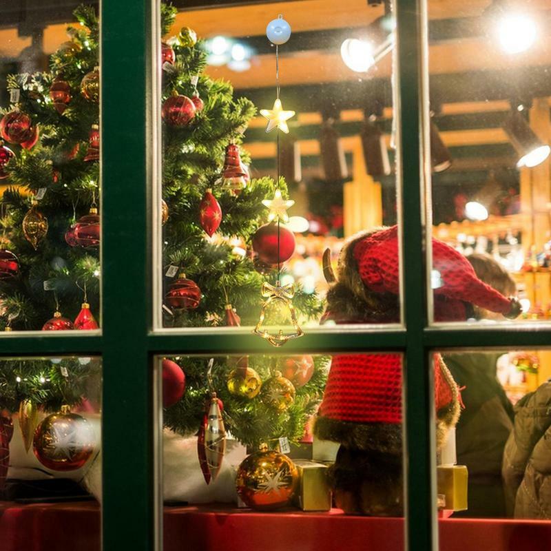 مصباح نافذة يعمل بالبطارية لعيد الميلاد ، أضواء نافذة ليد ، أضواء خلفية ، أرجل ، أشجار ، جدران ، أكاليل