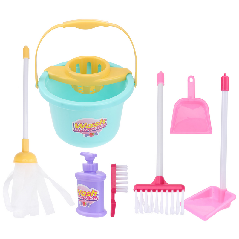 مجموعة أدوات تنظيف الأطفال ، ألعاب الأطفال ، مجموعة الكنس ، اللعب التظاهري ، الأدوات البلاستيكية ، 7: