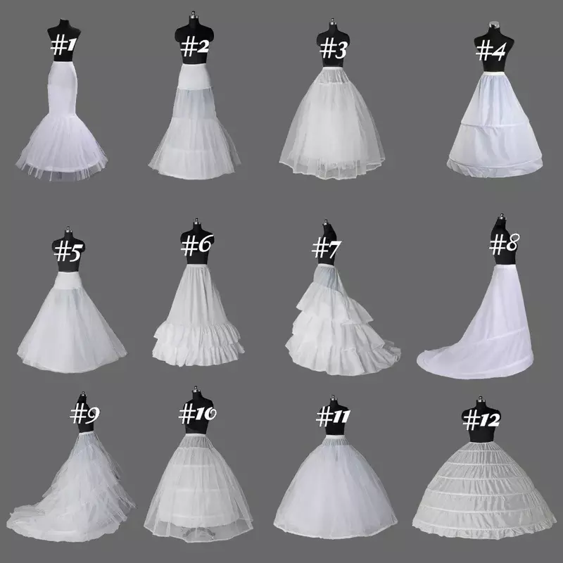 أبيض طارة/بدون غطاء/حورية البحر/ذيل السمكة ثوب نسائي كرينولين فستان لحفلات الزفاف المسائية حفلة موسيقية Quinceanera مناسبة خاصة فستان