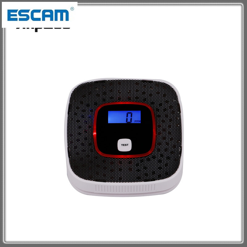 LCD كهروضوئي مستقل CO الغاز الاستشعار أول أكسيد الكربون التسمم إنذار لاسلكي CO كاشف نظام إنذار صوتي المنزل ESCAM AL616
