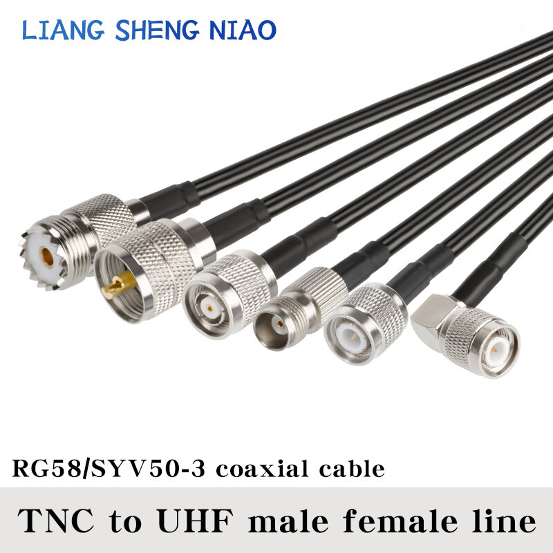 RG58 كابل ضفيرة محوري ، TNC ذكر إلى UHF ذكر ، موصل أنثى ، خط كابل إقناع ، TNC إلى SL16 ، 0.2m-30m