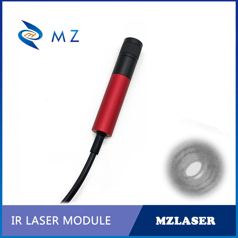 جودة عالية قابل للتعديل التركيز D12mm 808nm 5mW زجاج عدسة الأشعة تحت الحمراء (IR) نقطة/نقطة/بقعة وحدة الليزر + محول