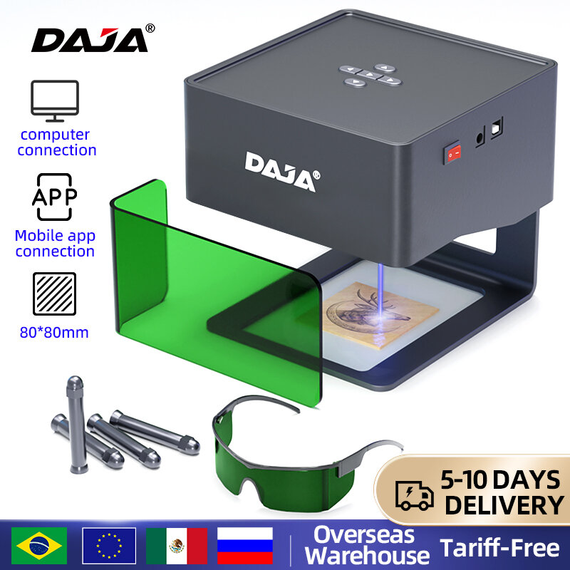 آلة حفر بالليزر DAJA تعمل بالتحكم العددي بواسطة الحاسوب DJ6 ماكينة نقش بالليزر 3000mw علامة تجارية صغيرة سريعة قاطع طابعة أعمال الخشب والبلاستيك