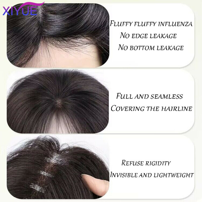 XIYUE رباعي الأوراق ، رقعة شعر مستعار لشعر المرأة العلوي لإصلاح الشعر رقيق الشعر الاصطناعي
