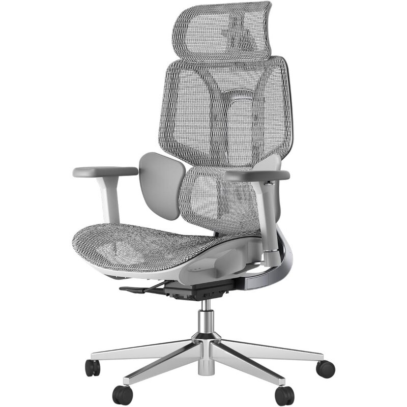 كرسي مكتب مريح مع دعم قطني ديناميكي ، مسند رأس قابل للتعديل ثلاثي الأبعاد للمنزل ، قابل للتعديل