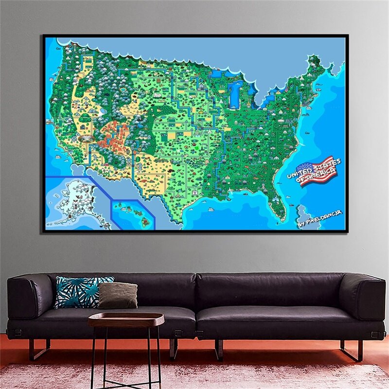 150*100 سنتيمتر خريطة الولايات المتحدة الأمريكية خريطة غير المنسوجة حائط لوح رسم ملصقات الفن مكتب ديكور المنزل اللوازم المدرسية