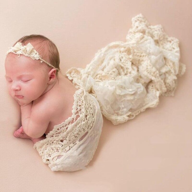 طفل خمر الدانتيل بطانية صور خلفية الدانتيل الرضع حديثي الولادة التصوير الدعائم