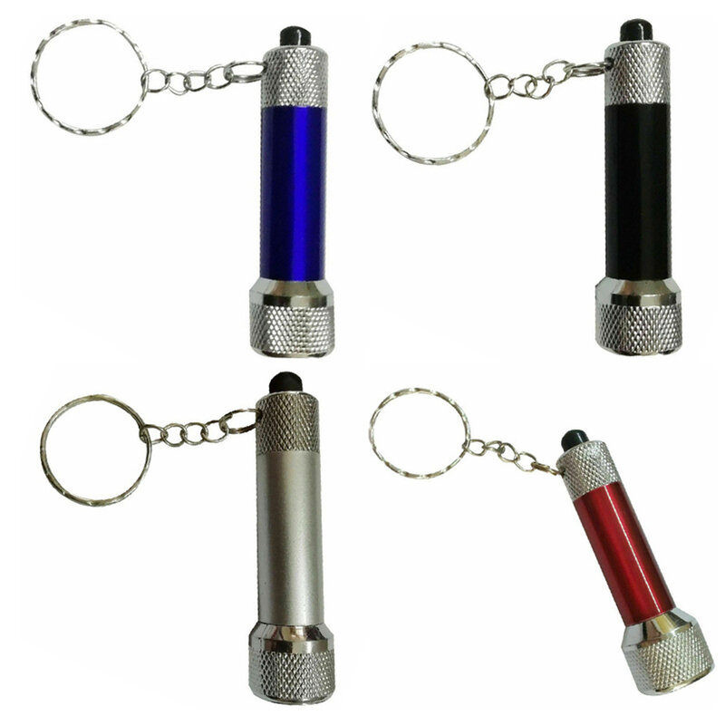 5 LED سلسلة مفاتيح صغيرة ضوء 6 ألوان السوبر مشرق الشعلة الصغيرة مقاومة للصدمات الألومنيوم الجسم الإضاءة الشعلة للتخييم في الهواء الطلق